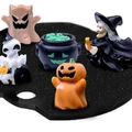 Halloween theme acrylic topper set with ghost pumpkin skull and witch icons - 40OZ-Halloween Ghost & Pumpkin