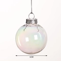 Iridescent 6cm clear Christmas ornament ball with silver cap on white background - 6cm Iridescent Colorful Ball