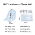 Kit de moules en silicone LOVE en forme de cœur pour cadre photo et décoration DIY - Ensemble de Moules d'Ornement en Cœur LOVE (Avec Chaîne de Perles Colorées)