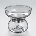 Infusor de té en vidrio borosilicato con filtro metálico y base diseño iceberg - Colador de té de montaña transparente