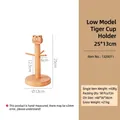 Short wooden tiger cup holder and key organizer with dimensions 25cm height - Short Tiger Style
