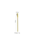 Golden 15cm long handle 304 stainless steel mixing spoon for coffee and dessert - 15cm Gold