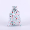 Christmas drawstring gift bag with festive reindeer and snowflake prints on white background - 42*29 Snowflake Red Deer