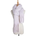 Detail of lavender mohair scarf texture with long tassels on a white background - Taro / Over 175cm