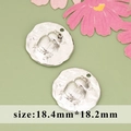 Silver beetle relief metal pendant for DIY jewelry, measuring 18.4mm by 18.2mm - MF6903B-Silver Scarab