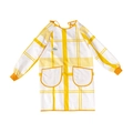 Waterproof long-sleeve apron with yellow and white striped patterns and two front pockets - Yellow Stripe (Long Sleeve) With Hand Wiping