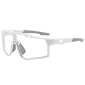 Professional white sports sunglasses with gray anti-slip pads for cycling and hiking - White Frame Photochromic Grey