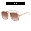Retro champagne aviator sunglasses with brown gradient lenses and large frame design - Champagne Gradient Tea