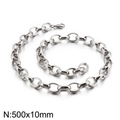 Silver stainless steel chunky oval link chain necklace with lobster clasp 500x10mm - 500*10mm Necklace / Steel
