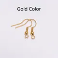 Gold plated stainless steel fishhook earrings hooks with coil and ball for DIY jewelry - Gold