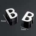 Colgantes letra B de acero inoxidable plateado pulido 8mm y 5mm para collares DIY - Plata-Letra B