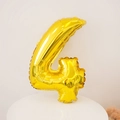 Golden 16-inch number 4 foil balloon for children's birthday party decoration - Number 4 / 16" / Gold