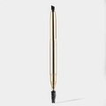 Ausziehbarer Dual-Lippen- und Brauenpinsel mit goldenem Metallfinish und Borsten - Doppelendiger Augenbrauenpinsel Wimpernbürste / Gold