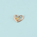 Pendentif coeur en or rose avec pierre de naissance jaune sur fond bleu clair - Or Rose Novembre