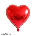 Red heart-shaped foil balloon with textured metallic finish measuring 46x60cm for decor - Poker Heart
