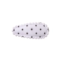 Polka dot fabric hair clip with white base and black spots featuring scalloped edges - White with Black Polka Dot (12)