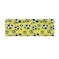 Détail du bandeau de sport élastique jaune avec motifs de football noir et blanc - Jaune