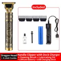 Electric hair clipper kit with bronze dragon trimmer and multiple size limit combs - Dragon And Phoenix Charging Stand [metal Body]