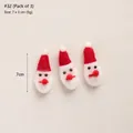 Three handmade wool felt Santa Claus Christmas ornaments in red and white set of 3 - No.32 Pack of 3-Santa Claus Pendant