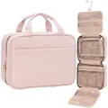 Borsa da toilette trapuntata rosa impermeabile con gancio e tasche in rete - 27.9*18.8*7.6CM / Rosa