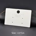 White 4.5x7cm earring display card with jewelry branding and pre-drilled holes - With Text (Silver S925) / 4-Hole Stud Earring Card (7*4.5cm)