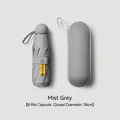 Mini 5-fold capsule sun umbrella in misty gray with 8-rib structure and UPF50+ protection - 8 Ribs-With Case / Dark Gray