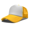 Classic white and yellow trucker hat with mesh back and high-density foam front - One Size(56-58cm) / Regular White+Yellow Patchwork