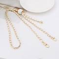 Adjustable golden chain strap with white leather and rhombic pattern metal ball slide - White Leather Light Gold Chain + White Ball