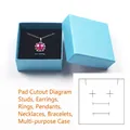 Sky blue square jewelry gift box with multi-functional black velvet insert and textured finish - 7.3x7.3x3.5cm / Sky Blue