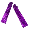 50cm extra lange lila Lacklederhandschuhe mit glänzendem Finish für Cosplay Opern-Outfits - Einheitsgröße / Lila (50cm)