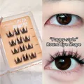 Glue-free individual cluster fishtail fake eyelashes in dog-eye style for eye makeup - Self-Adhesive Puppy Round Eye (12 clusters) SY919-B