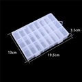Semi-transparent white 24-compartment jewelry organizer, size 19.5 x 13 x 3.5 cm - 24-Grid (3*8) Organizer Box