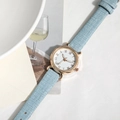 Orologio al quarzo minimalista con cinturino azzurro e quadrante oro rosa numeri romani - Azzurro