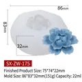 Flower shaped silicone mold and blue peony resin craft for DIY handmade soap or candle making - Small Flower ZW-175