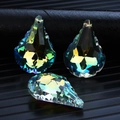 Pear-shaped AB crystal pendant with multifaceted prism cut for light catching - 48MM Scallop Bauhinia / Rainbow AB