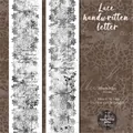 Vintage PET-Spitzenband mit Schreibschrift, 35cm Rapport für DIY-Dekorationen - Spitzen Nachricht