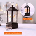 Vintage Bronze-Gold Weihnachts-Laterne mit Engel-Design und LED-Flammeneffekt-Licht - Kleiner Goldener Engel