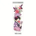 Japanese style tattoo sticker featuring a kimono lady with hannya mask and roses WD-045 - WD-045/Hannya Geisha and Flowers