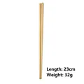 23cm golden stainless steel square chopsticks featuring 32g weight and anti-slip design - 23CM / Gold