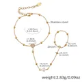 Specifiche delle dimensioni per bracciale ad anello placcato oro 18k con cuori in zircone - E683-Cuore/Perla / Oro