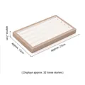 Champagne gold gemstone display tray with white 5-slot lining for 32 loose stones - Gemstone Strip Tray (White/Champagne)