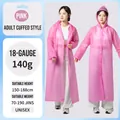Pink EVA waterproof raincoat for adults with drawstring hood and elastic cuffs - Pink (Adult Bundle Mouth 140g)
