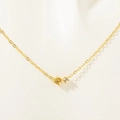 Collana in acciaio inossidabile placcata oro 18K con pietre di zircone gialle e trasparenti - Novembre Giallo Oliva