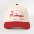 Berretto da baseball retro Wellness crema e rosso, cappello da sole regolabile da donna - Taglia unica / Bianco Sporco Spliced Rosso