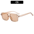 Lunettes aviateur classiques à double pont avec monture et verres marron translucides - Monture Champagne Verres Champagne