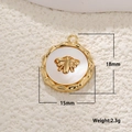 Gold-plated bee pendant with white shell and zirconia, dimensions 18mm by 15mm - White Shell Bee