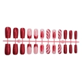 Rote Glitzer-Kunstnägel mit Weihnachtsbaum- und Schneeflocken-Motiven, 24er-Set - Roter Weihnachts-Schneeflocken-Glitzer-Stil