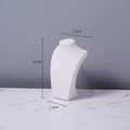 White velvet portrait bust necklace display stand with 20cm height dimensions - White PU H-type 20cm High