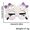 Occhiali fantasma di Halloween glitterati con fiocchi viola per travestimenti festa - Fantasma con fiocco viola