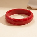 Retro ronde hars armband in helderrood met witte textuur voor damesmode - Rood